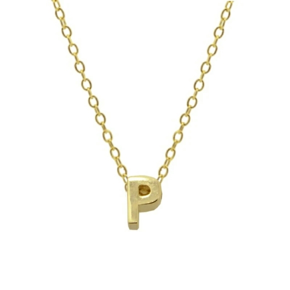 Initial P 18k gold plated initial necklace - Picture 2 of 6